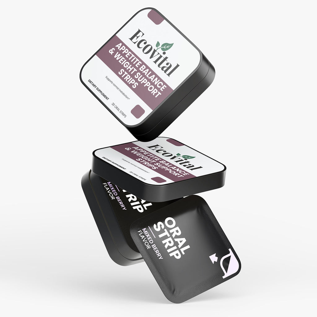 EcoVital oral strip packaging on a white background