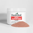 Ecovital Reds Superfood Powder container with a white background