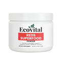 Jar of Ecovital Reds Superfood Powder on a white background