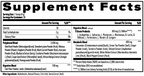 Supplement facts label with detailed nutritional information on a white background