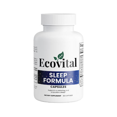 Ecovital Sleep Formula capsules bottle on a white background