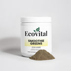 Ecovital Smoothie Greens dietary supplement container with powder on a light gray background
