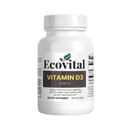 Ecovital Vitamin D3 supplement bottle on a white background